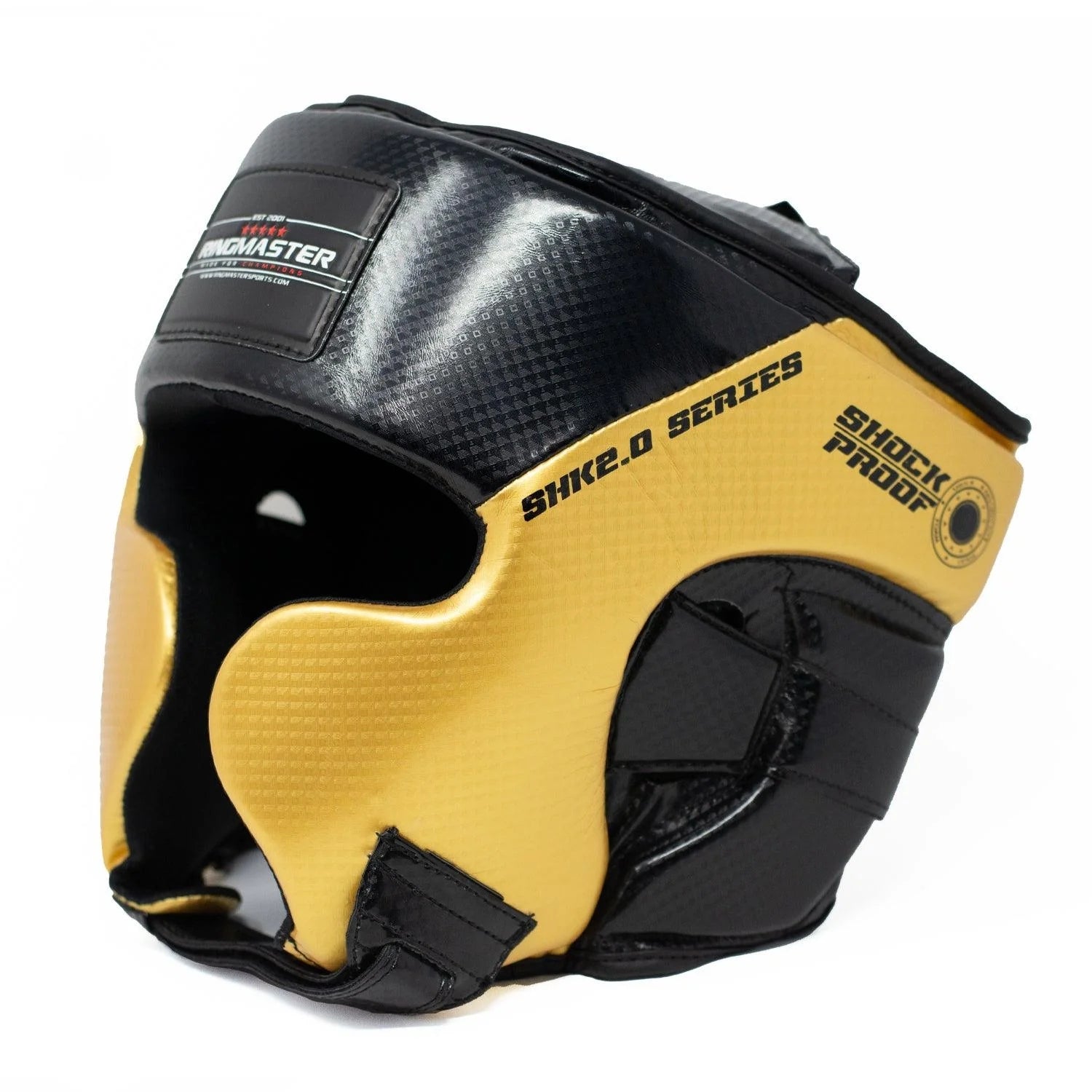 RingMaster Sports Kids Boxing HeadGuard Black and Gold