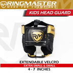 RingMaster Sports Kids Boxing HeadGuard Black and Gold