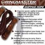 RingMaster Sports Wooden Handle Leather Skipping Rope