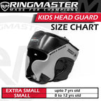 RingMaster Sports Kids Boxing HeadGuard Synthetic Leather Silver and Black