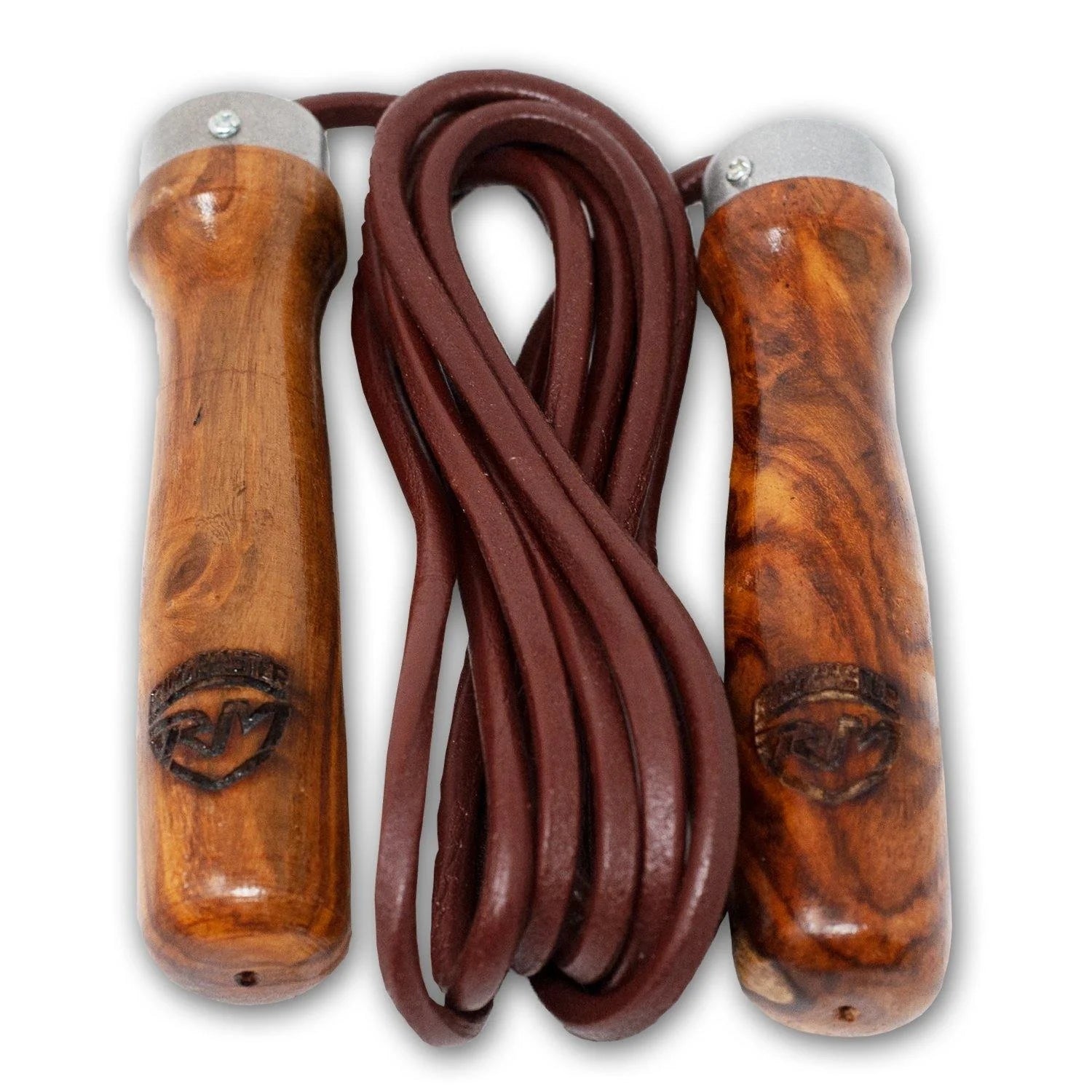 RingMaster Sports Wooden Handle Leather Skipping Rope
