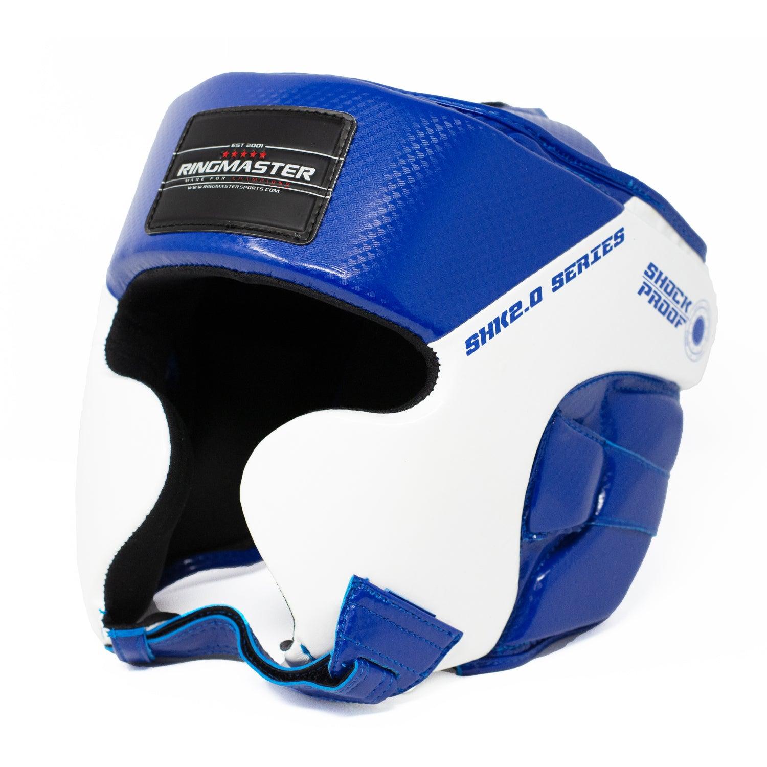 RingMaster Sports Kids Boxing HeadGuard Blue and White