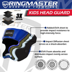 RingMaster Sports Kids Boxing HeadGuard Blue and White