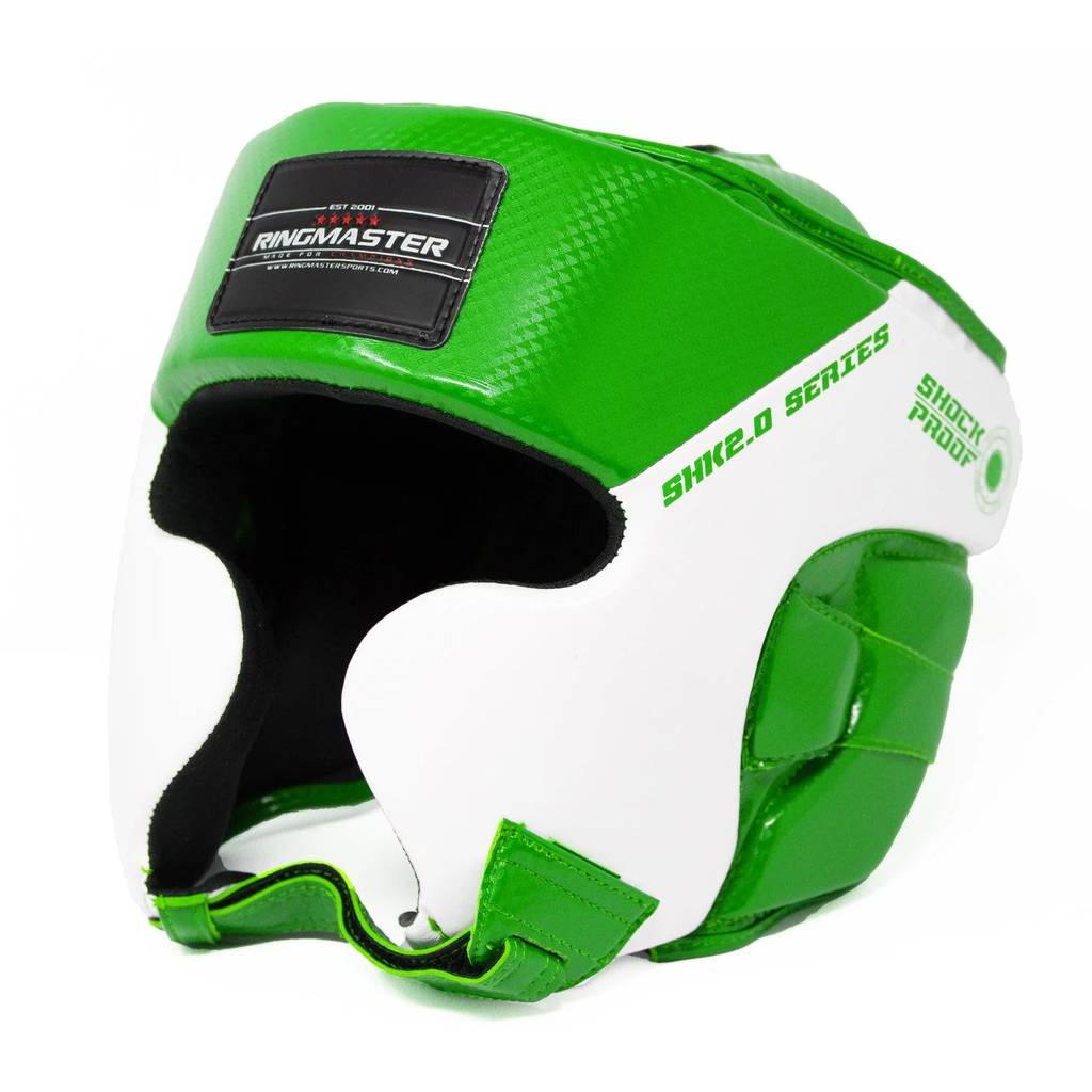 RingMaster Sports Kids Boxing HeadGuard Green and White