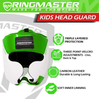 RingMaster Sports Kids Boxing HeadGuard Green and White