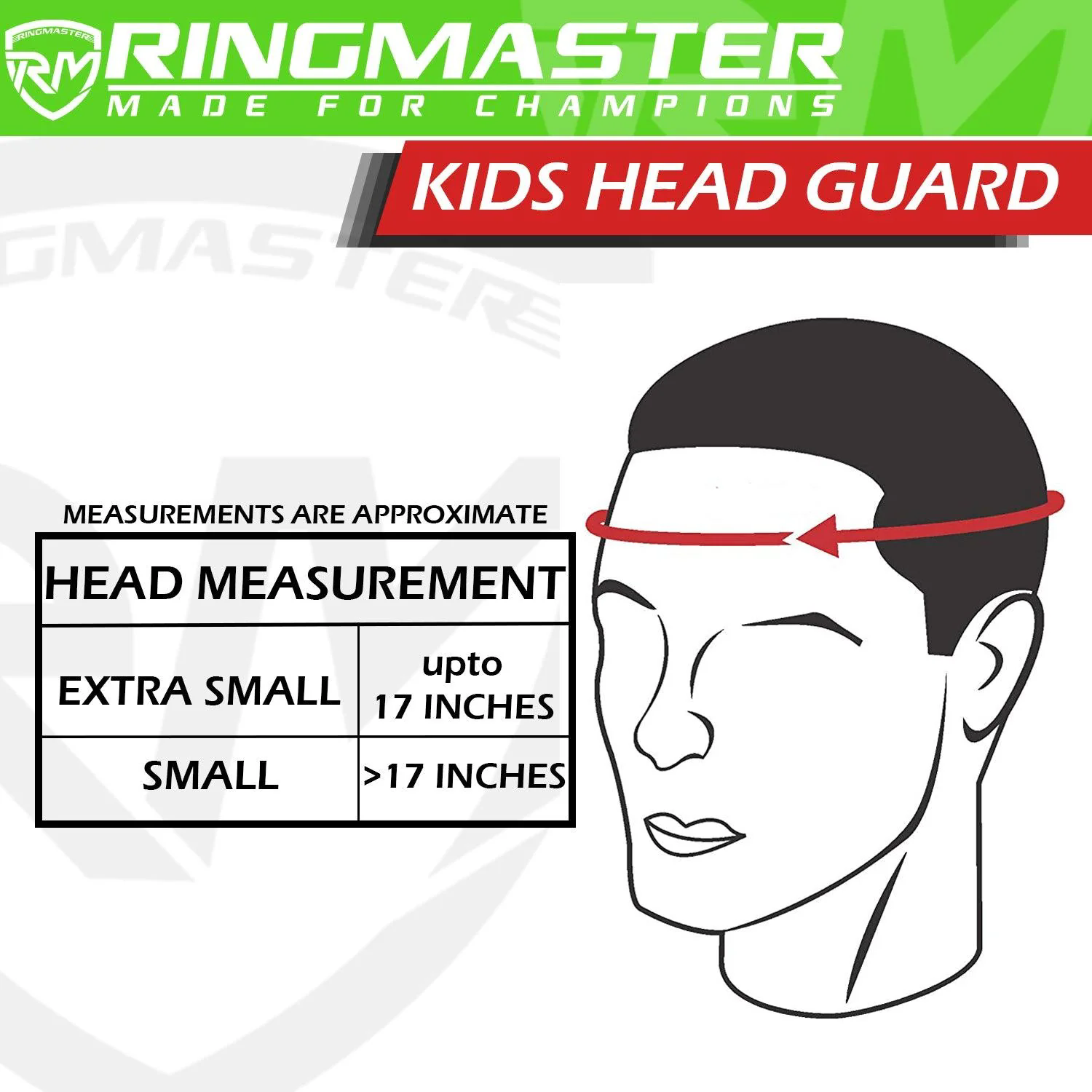 RingMaster Sports Kids Boxing HeadGuard Green and White