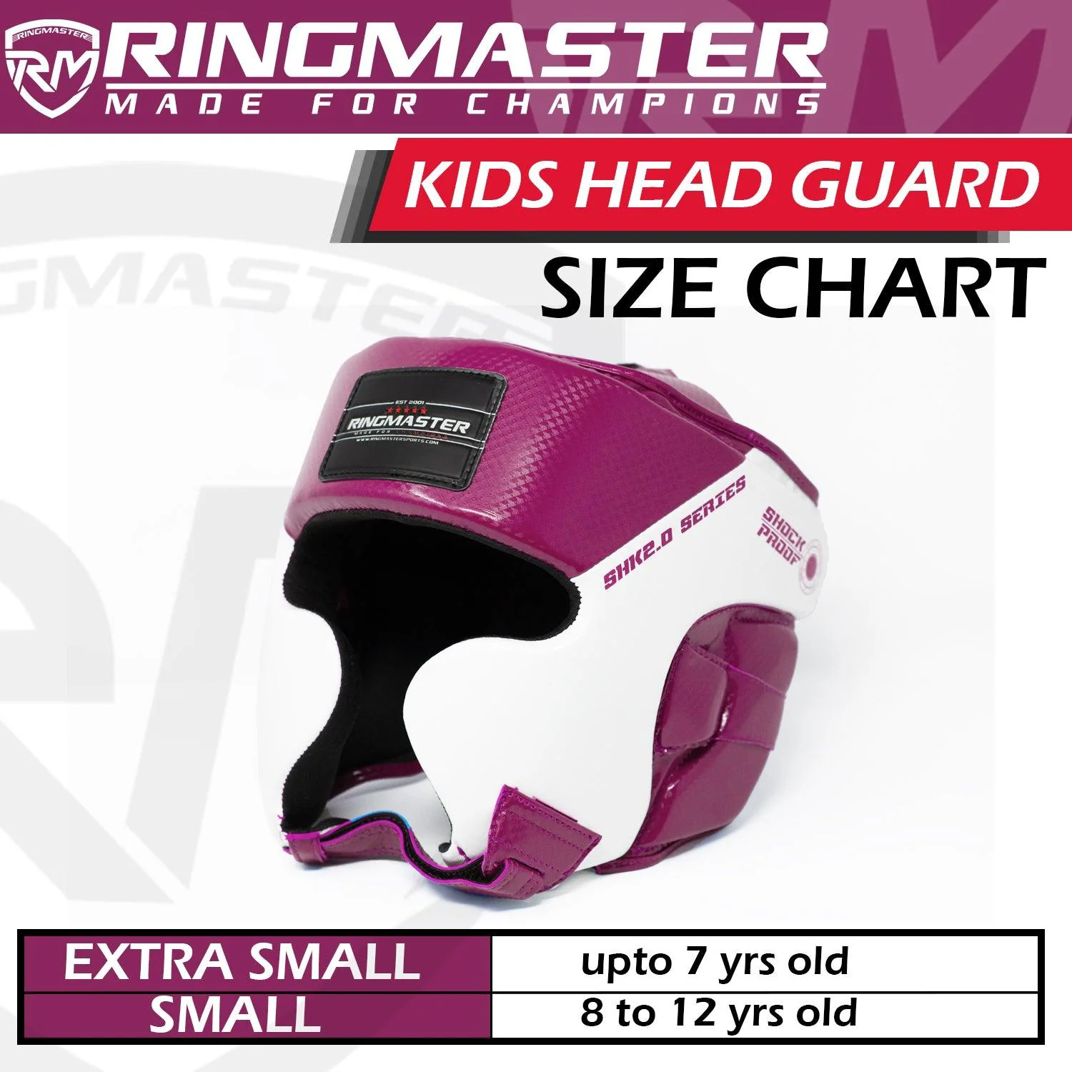 RingMaster Sports Kids Boxing HeadGuard Purple and White