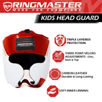 RingMaster Sports Kids Boxing HeadGuard Red and White