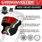 RingMaster Sports Kids Boxing HeadGuard Red and White