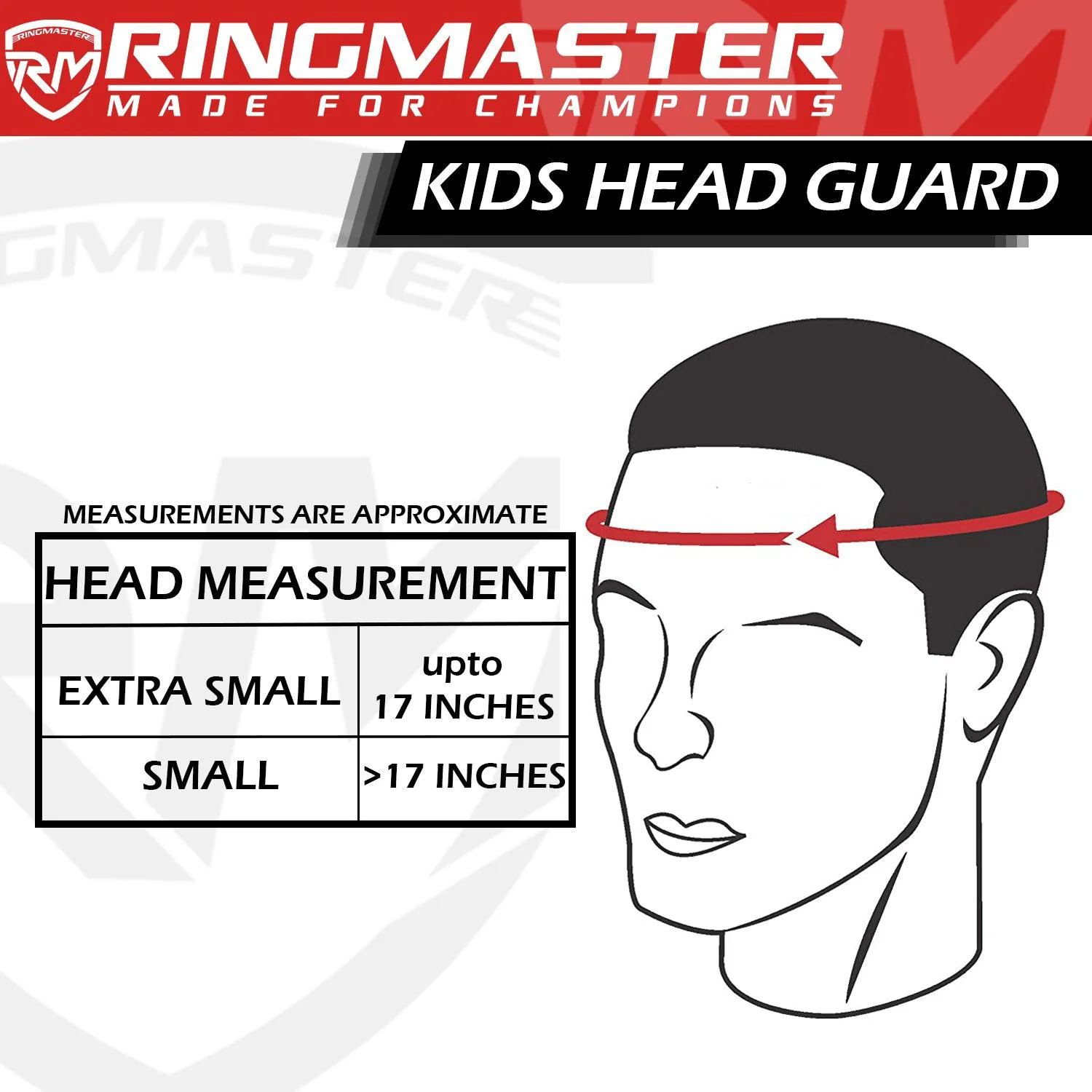 RingMaster Sports Kids Boxing HeadGuard Red and White
