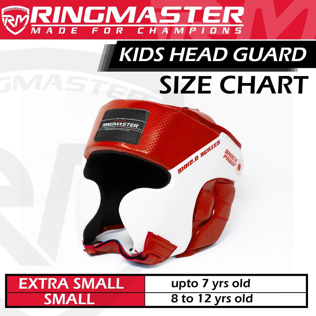 RingMaster Sports Kids Boxing HeadGuard Red and White