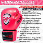 RingMaster Sports - Phenom Kids Boxing Gloves CarbonTech Hot Pink