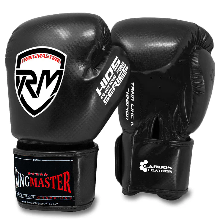 RingMaster Sports - Phenom Kids Boxing Gloves CarbonTech Black