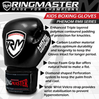 RingMaster Sports - Phenom Kids Boxing Gloves CarbonTech Black