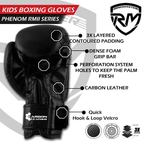 RingMaster Sports - Phenom Kids Boxing Gloves CarbonTech Black