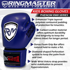 RingMaster Sports - Phenom Kids Boxing Gloves CarbonTech Blue