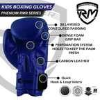 RingMaster Sports - Phenom Kids Boxing Gloves CarbonTech Blue