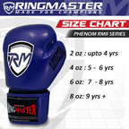 RingMaster Sports - Phenom Kids Boxing Gloves CarbonTech Blue