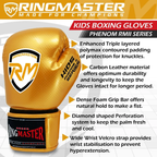 RingMaster Sports - Phenom Kids Boxing Gloves CarbonTech Gold