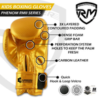 RingMaster Sports - Phenom Kids Boxing Gloves CarbonTech Gold
