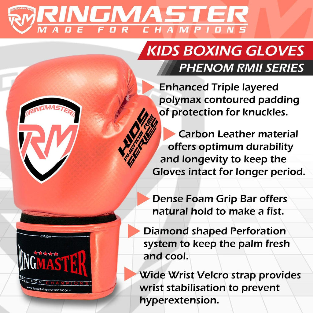 RingMaster Sports - Phenom Kids Boxing Gloves CarbonTech Pink
