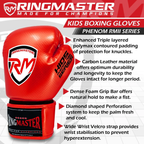 RingMaster Sports - Phenom Kids Boxing Gloves CarbonTech Red