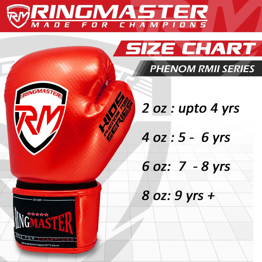 RingMaster Sports - Phenom Kids Boxing Gloves CarbonTech Red