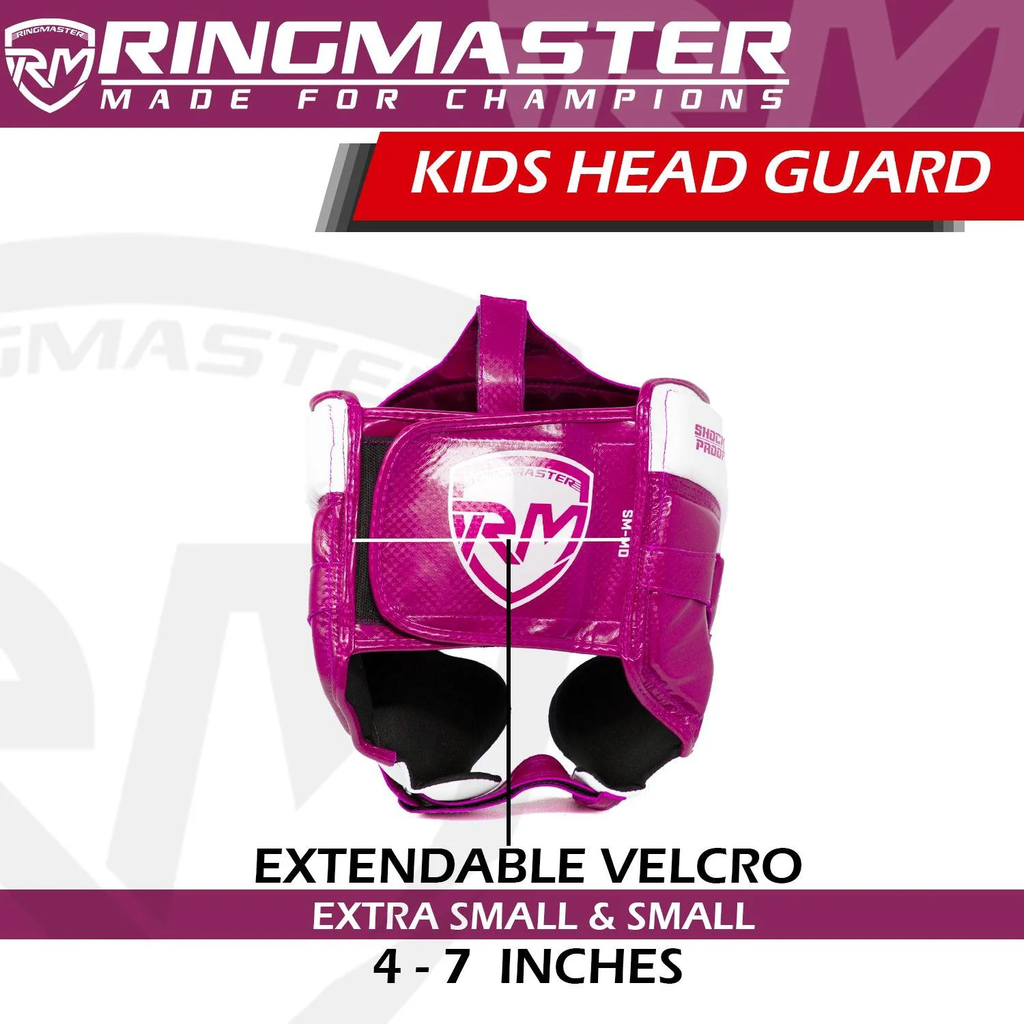 RingMaster Sports Kids Boxing HeadGuard Purple and White