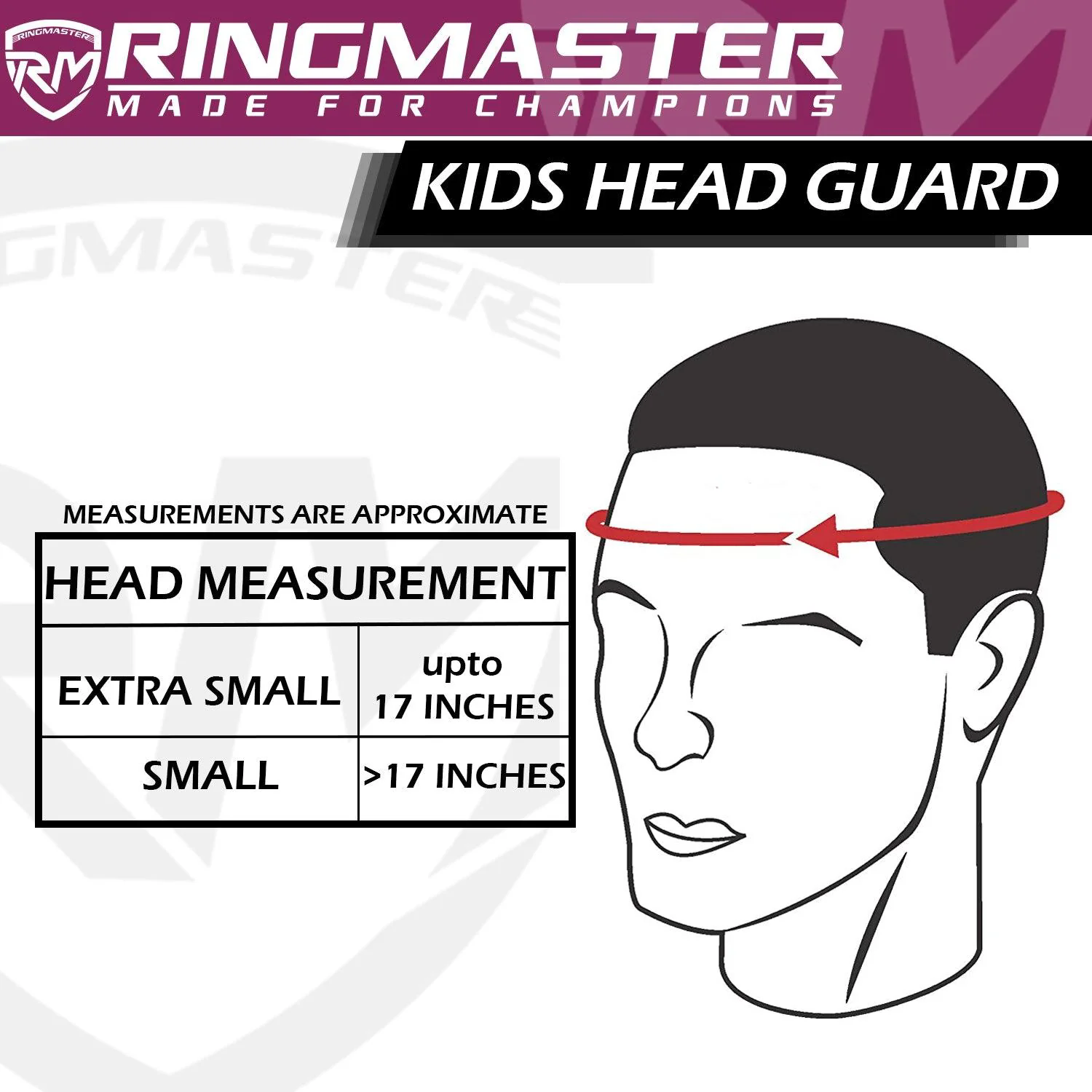 RingMaster Sports Kids Boxing HeadGuard Purple and White