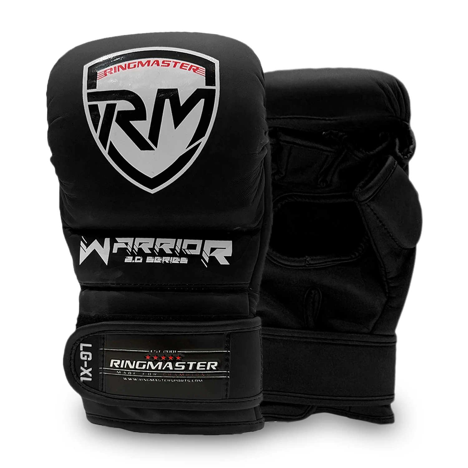 RingMaster Sports Warrior 2.0 Series MMA Gloves 7oz Black