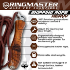 RingMaster Sports Heavy Duty Leather Skipping Rope