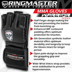 RingMaster Sports Warrior 2.0 Series MMA Gloves 5oz Black