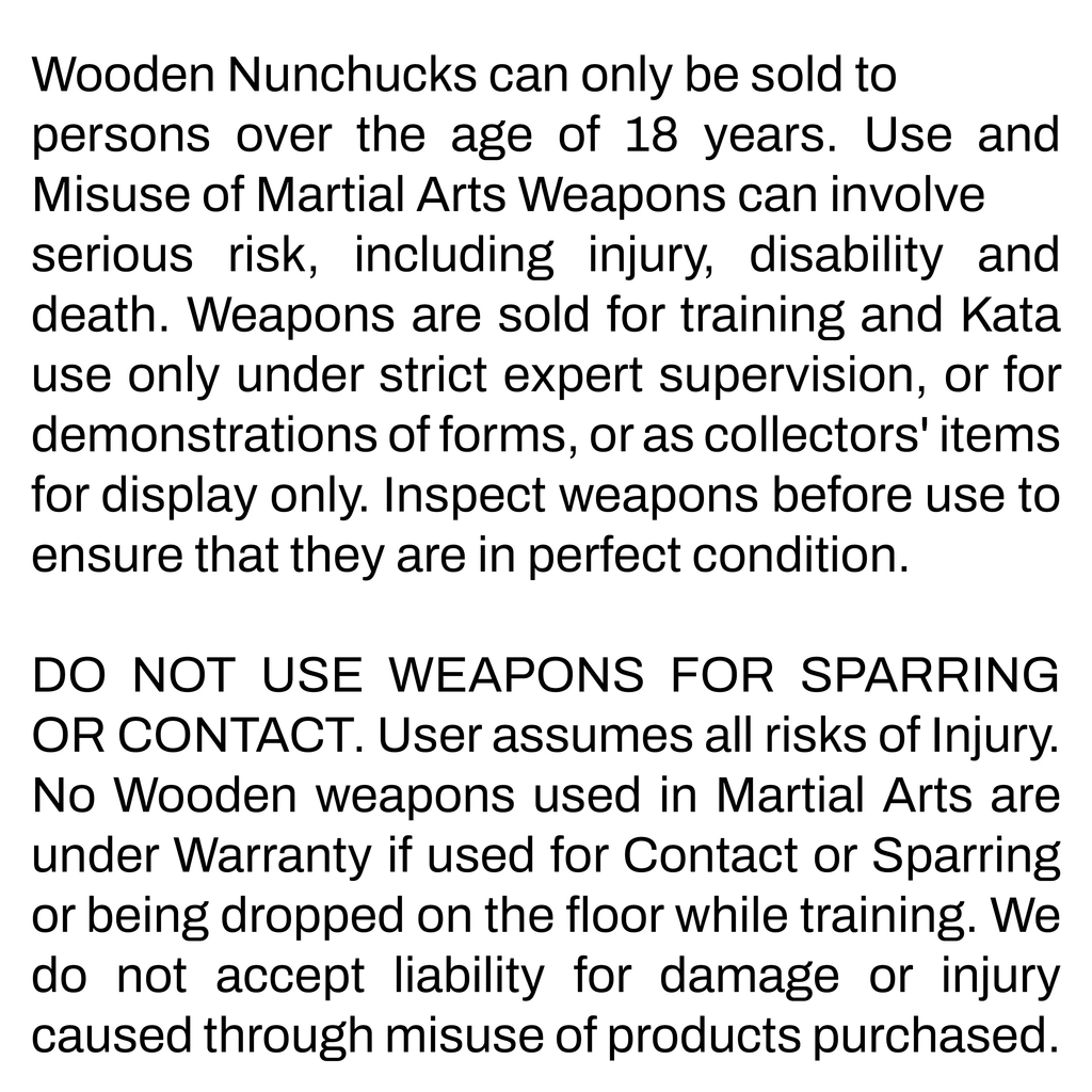 Classic Wooden Nunchuck Chain - 12" - NEW - 18+ Only