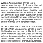 Classic Wooden Nunchuck Chain - 12" - NEW - 18+ Only