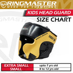 RingMaster Sports Kids Boxing HeadGuard Black and Gold